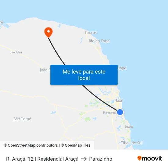 R. Araçá, 12 | Residencial Araçá to Parazinho map