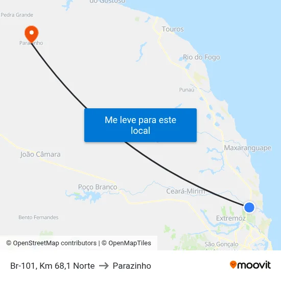 Br-101, Km 68,1 Norte to Parazinho map