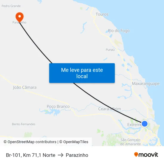 Br-101, Km 71,1 Norte to Parazinho map