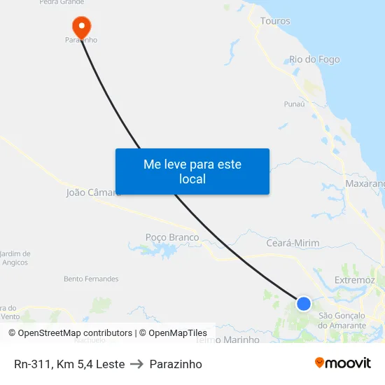 Rn-311, Km 5,4 Leste to Parazinho map