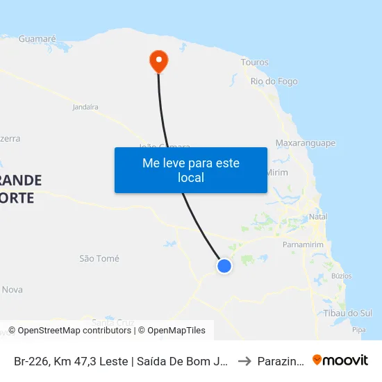 Br-226, Km 47,3 Leste | Saída De Bom Jesus to Parazinho map