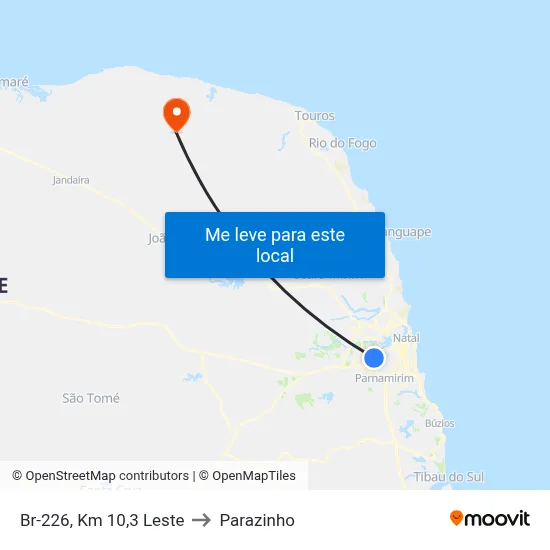Br-226, Km 10,3 Leste to Parazinho map