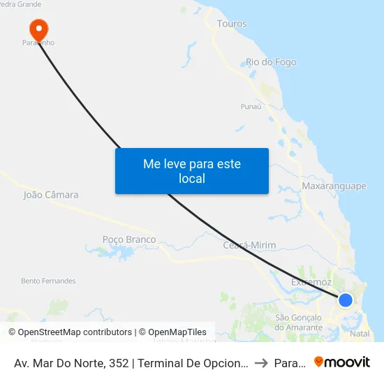 Av. Mar Do Norte, 352 | Terminal De Opcionais Do Parque Das Dunas to Parazinho map