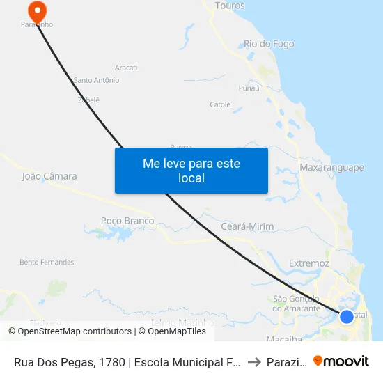 Rua Dos Pegas, 1780 | Escola Municipal Ferreira Itajubá to Parazinho map
