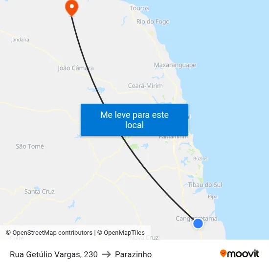 Rua Getúlio Vargas, 230 to Parazinho map