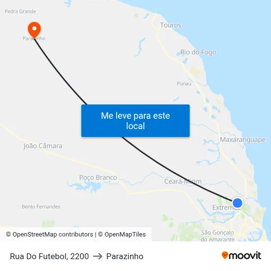 Rua Do Futebol, 2200 to Parazinho map