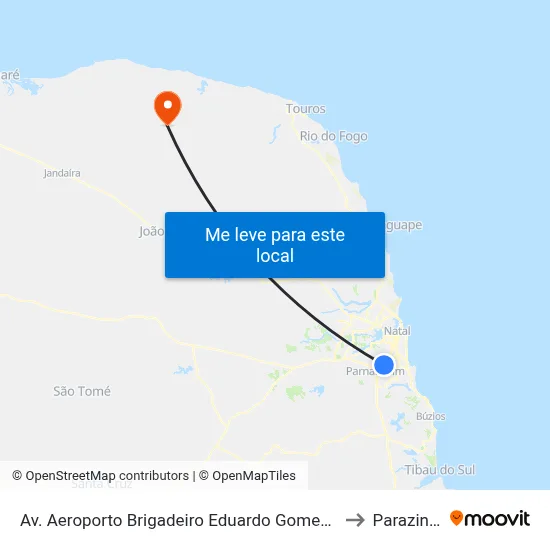 Av. Aeroporto Brigadeiro Eduardo Gomes, 965 to Parazinho map