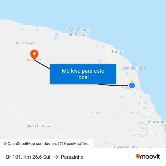 Br-101, Km 26,6 Sul to Parazinho map