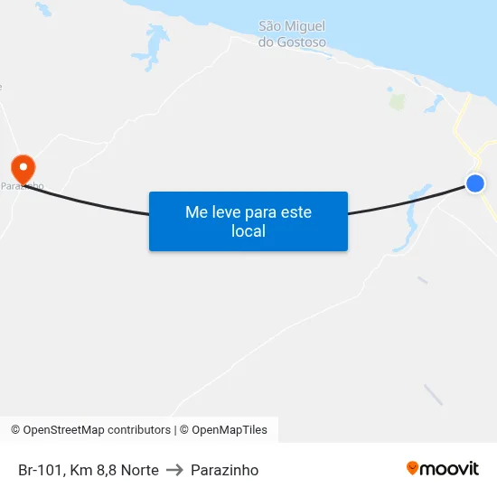 Br-101, Km 8,8 Norte to Parazinho map