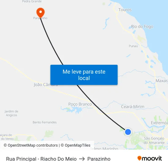 Rua Principal - Riacho Do Meio to Parazinho map