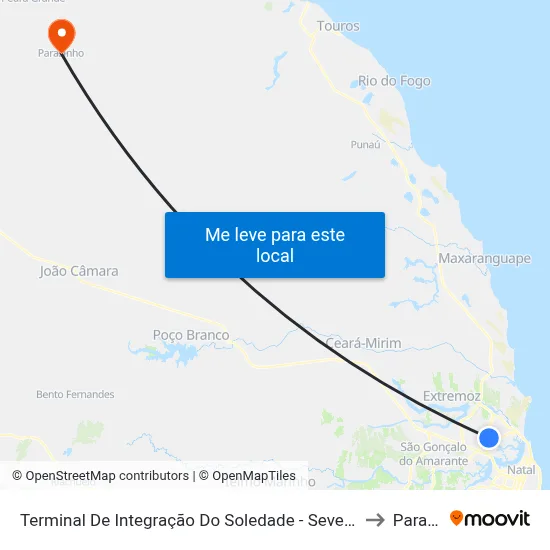 Terminal De Integração Do Soledade - Severino Ramos Monteiro, 594 to Parazinho map