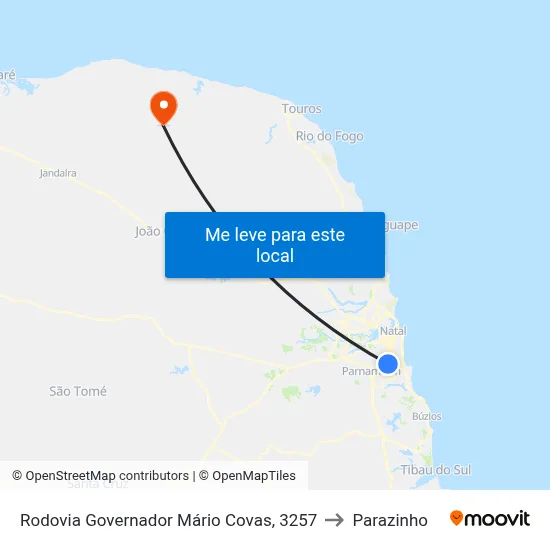Rodovia Governador Mário Covas, 3257 to Parazinho map