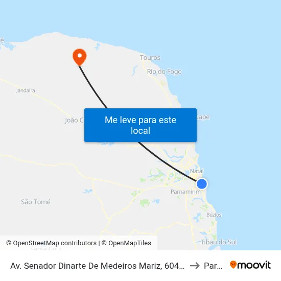 Av. Senador Dinarte De Medeiros Mariz, 6045 | Serhs Natal Grand Hotel & Resort to Parazinho map