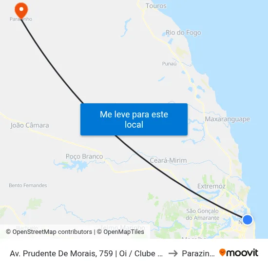 Av. Prudente De Morais, 759 | Oi / Clube Assen to Parazinho map