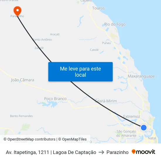 Av. Itapetinga, 1211 | Lagoa De Captação to Parazinho map