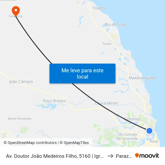 Av. Doutor João Medeiros Filho, 5160 | Igreja Verbo Da Vida to Parazinho map