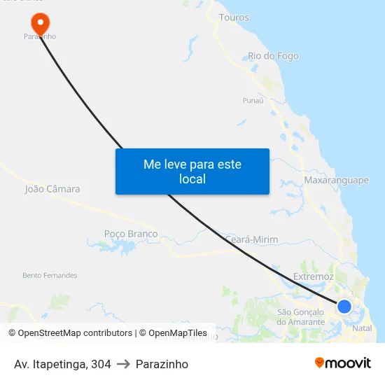 Av. Itapetinga, 304 to Parazinho map