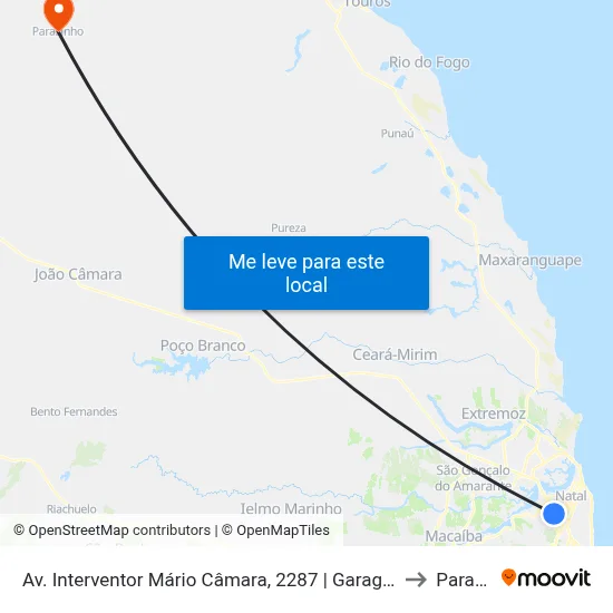 Av. Interventor Mário Câmara, 2287 | Garagem Da Viação Nordeste to Parazinho map