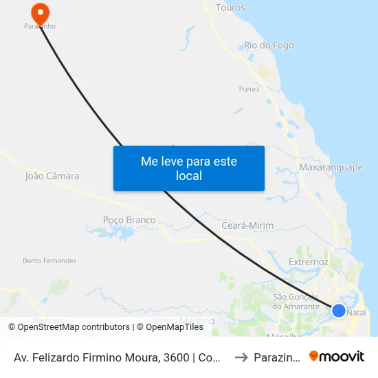 Av. Felizardo Firmino Moura, 3600 | Compal to Parazinho map