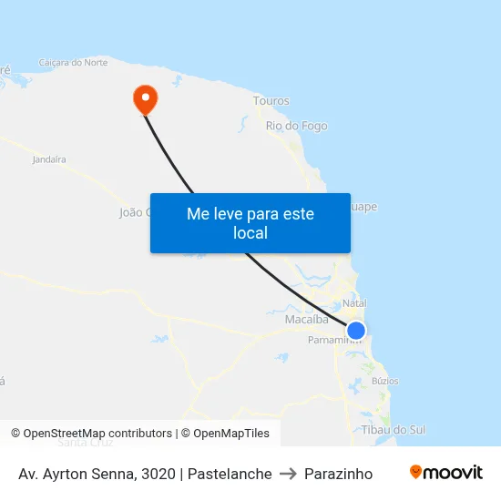 Av. Ayrton Senna, 3020 | Pastelanche to Parazinho map
