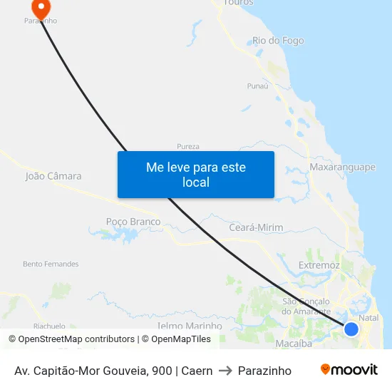 Av. Capitão-Mor Gouveia, 900 | Caern to Parazinho map