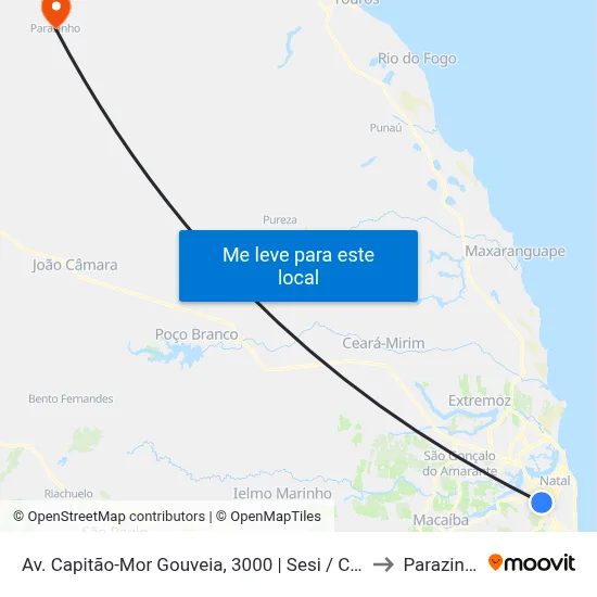 Av. Capitão-Mor Gouveia, 3000 | Sesi / Ceasa to Parazinho map