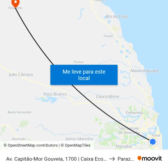Av. Capitão-Mor Gouveia, 1700 | Caixa Econômica Federal to Parazinho map