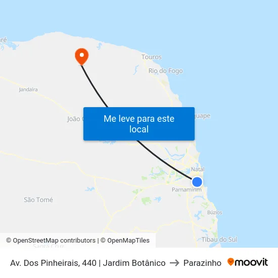 Av. Dos Pinheirais, 440 | Jardim Botânico to Parazinho map