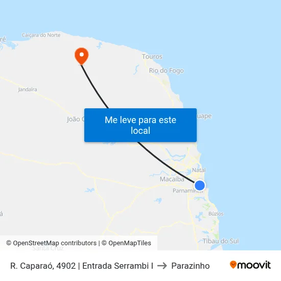 R. Caparaó, 4902 | Entrada Serrambi I to Parazinho map