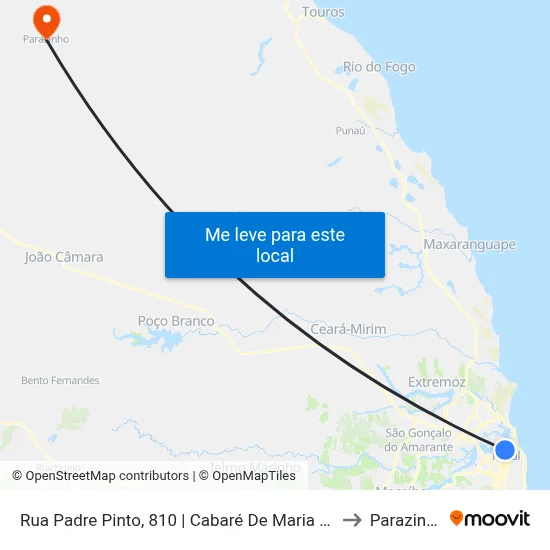 Rua Padre Pinto, 810 | Cabaré De Maria Boa to Parazinho map
