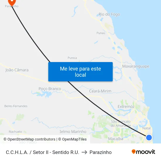 C.C.H.L.A. / Setor II - Sentido R.U. to Parazinho map