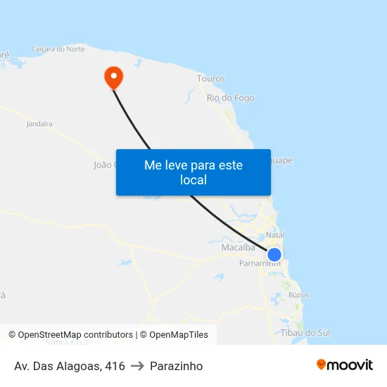 Av. Das Alagoas, 416 to Parazinho map