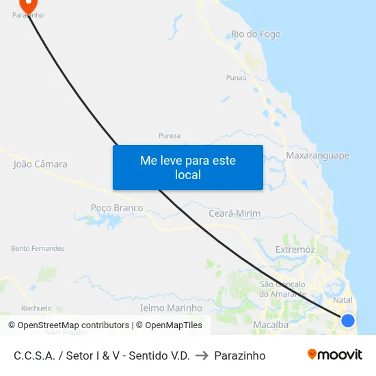 C.C.S.A. / Setor I & V - Sentido V.D. to Parazinho map