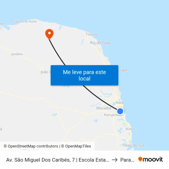 Av. São Miguel Dos Caribés, 7 | Escola Estadual Lourdes Guilherme to Parazinho map