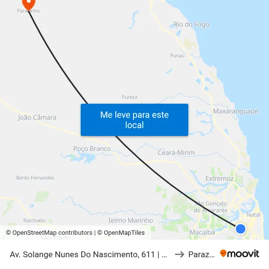 Av. Solange Nunes Do Nascimento, 611 | Mercadinho Real to Parazinho map