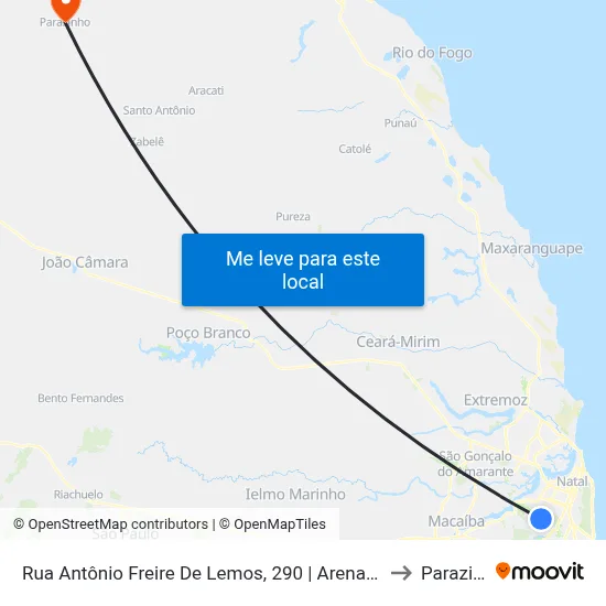 Rua Antônio Freire De Lemos, 290 | Arena Society Dore to Parazinho map