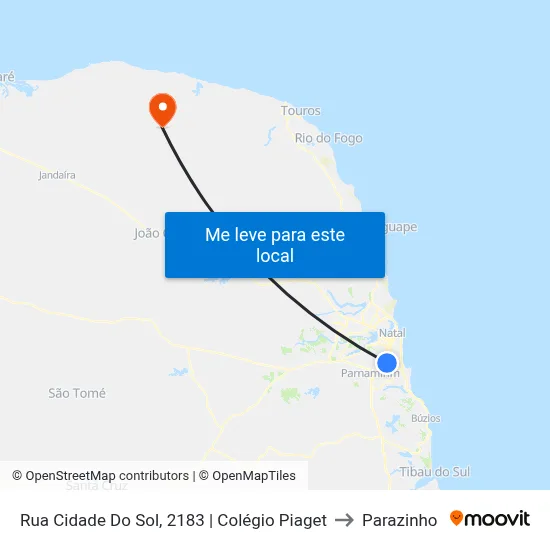 Rua Cidade Do Sol, 2183 | Colégio Piaget to Parazinho map