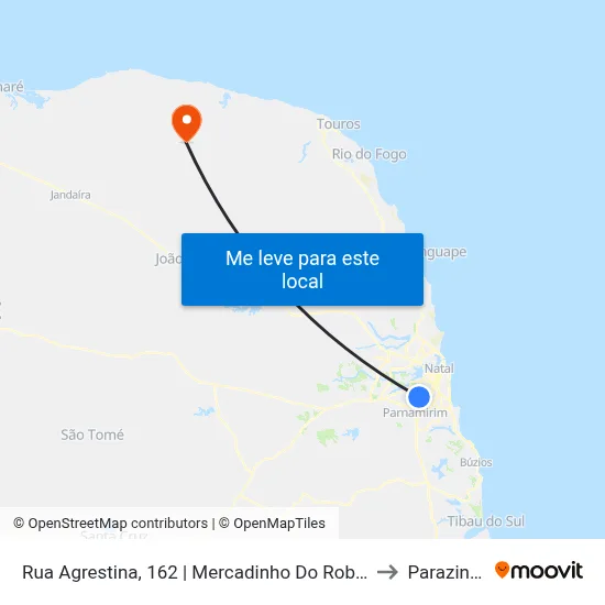 Rua Agrestina, 162 | Mercadinho Do Roberto to Parazinho map