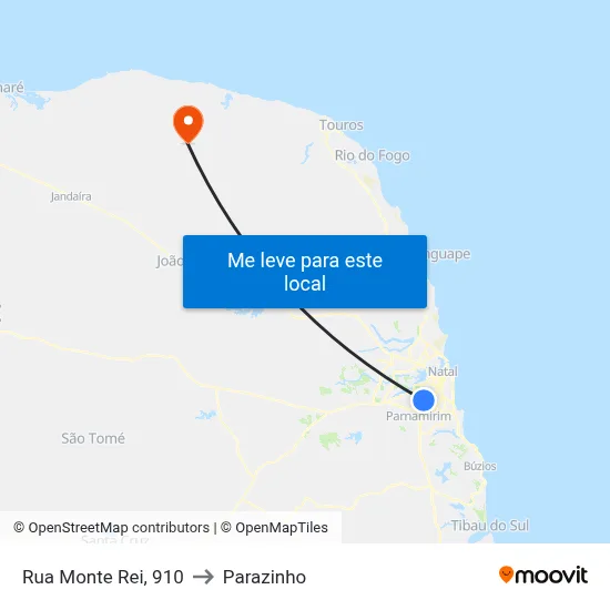 Rua  Monte Rei, 910 to Parazinho map