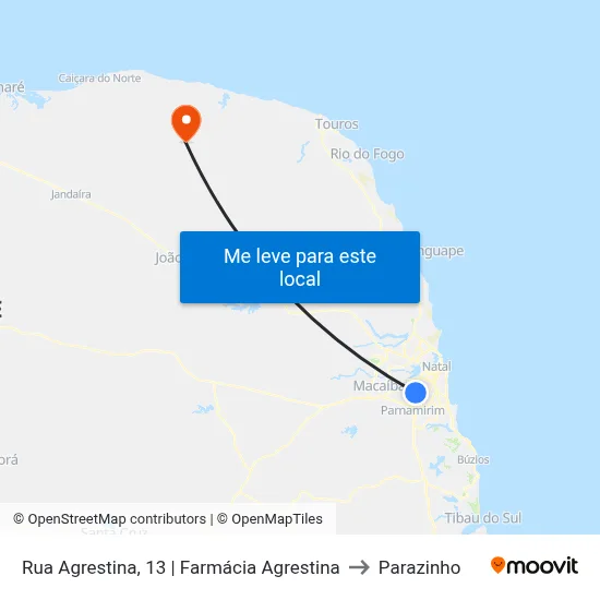 Rua Agrestina, 13 | Farmácia Agrestina to Parazinho map