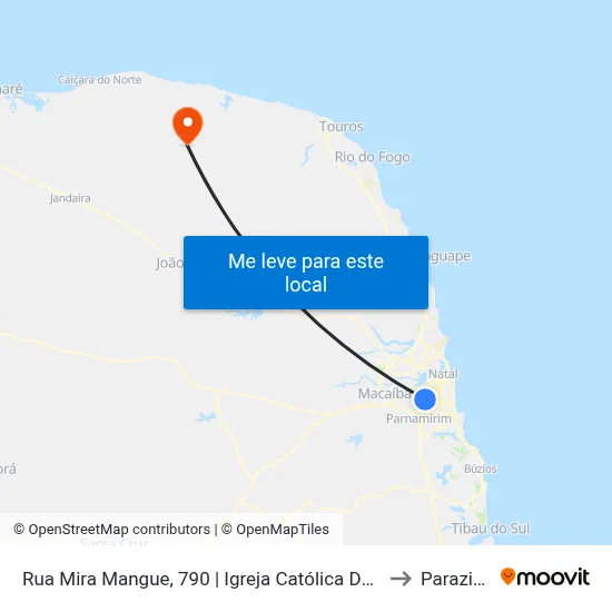 Rua Mira Mangue, 790 | Igreja Católica Do Planalto to Parazinho map