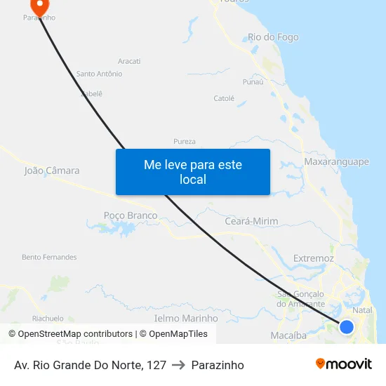 Av. Rio Grande Do Norte, 127 to Parazinho map