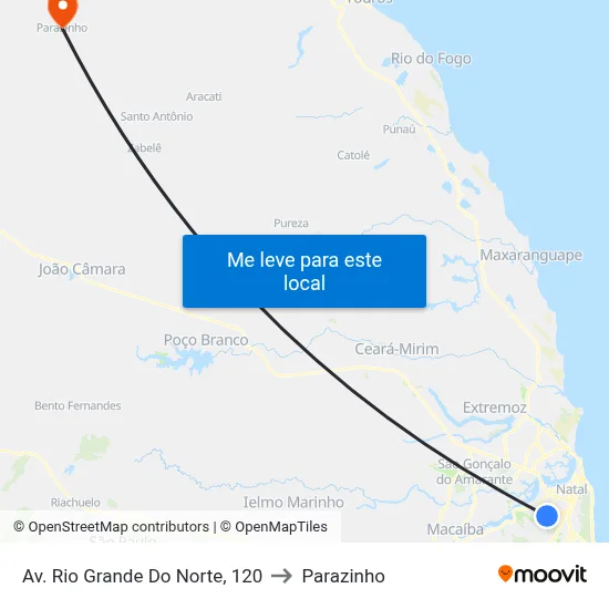 Av. Rio Grande Do Norte, 120 to Parazinho map