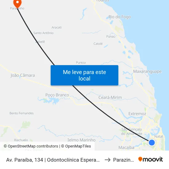Av. Paraíba, 134 | Odontoclínica Esperança to Parazinho map