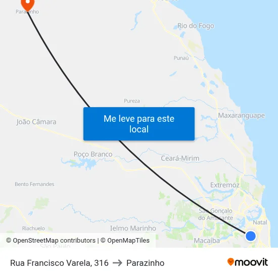 Rua Francisco Varela, 316 to Parazinho map