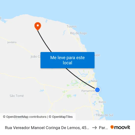 Rua Vereador Manoel Coringa De Lemos, 451 | Centro Comunitário/Terminal Ponta Negra to Parazinho map