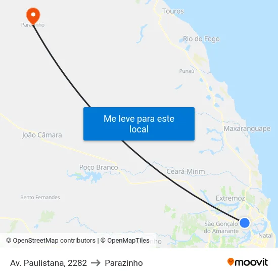Av. Paulistana, 2282 to Parazinho map