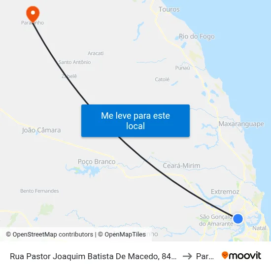 Rua Pastor Joaquim Batista De Macedo, 84 | Lateral Do Atacadão Dos Eletros to Parazinho map