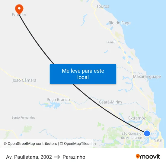 Av. Paulistana, 2002 to Parazinho map