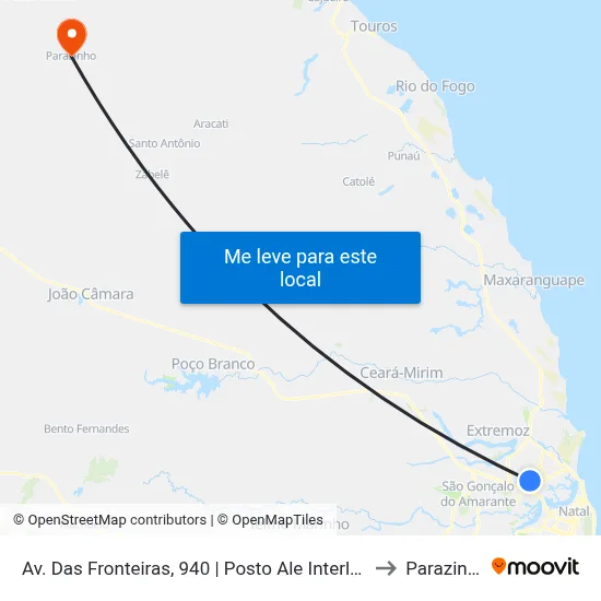 Av. Das Fronteiras, 940 | Posto Ale Interlagos to Parazinho map